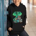 Book Dragon Reading Fantasy Graphic Youth Hoodie