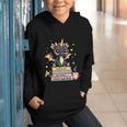 Book Lover Chibi Dragon With Big Red Glasses Bookworm Graphic Youth Hoodie