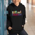 Book Lover Freedom Librarian Vintage Retro Reading Present Graphic Youth Hoodie