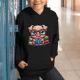 Book Lover Reading Pig Graphic Youth Hoodie