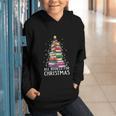 All Booked For Christmas Book Christmas Tree Lights Graphic Youth Hoodie