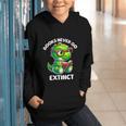 Books Never Go Extinct Reading Dinosaur Bookish Nerdy Graphic Youth Hoodie
