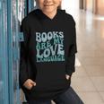 Books Are My Love Language Retro Book Quote Graphic Youth Hoodie Books Are My Love Language Retro Book Quote Graphic Youth Hoodie