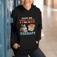 BOOKS AND MAINE COONS ARE MY THERAPY Main Coon Graphic Youth Hoodie BOOKS AND MAINE COONS ARE MY THERAPY Main Coon Graphic Youth Hoodie