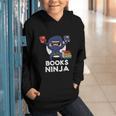 Books Ninja Read Reading Librarian Book Toddler Boys Kids Graphic Youth Hoodie