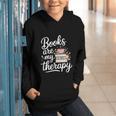 Books Are My Therapy Book Lover Coffee Books Flowers Bookish Graphic Youth Hoodie Books Are My Therapy Book Lover Coffee Books Flowers Bookish Graphic Youth Hoodie