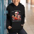 I Like My Books Spicy And My Coffee Icy Skeleton Graphic Youth Hoodie