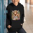Bookworm Cute Highland Cow Reading Book Graphic Youth Hoodie Bookworm Cute Highland Cow Reading Book Graphic Youth Hoodie