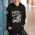 Bookworm Fueled By Sarcasm And Smut Book Reading Graphic Youth Hoodie