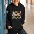 All Is Calm Said No Teacher Ever Book Christmas Tree Graphic Youth Hoodie