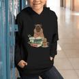 Capybara Glasses Reading Books Capybara Nerd Bookworm Graphic Youth Hoodie