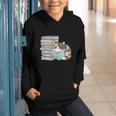 Cat On Books Pets Cats Reading Book Nerd Read Reader Bookcat Graphic Youth Hoodie