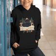 Cat On Open Book Mushrooms Ferns Dark Academia Graphic Youth Hoodie Cat On Open Book Mushrooms Ferns Dark Academia Graphic Youth Hoodie