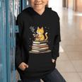 Cat Reading Books Graphic Youth Hoodie