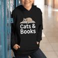 Cats And Books Graphic Youth Hoodie