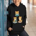 Cats Reading Book Lover Reading Bookworm Reader Graphic Youth Hoodie