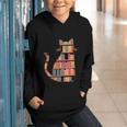 Cats Reading Books Librarian Library Readers Graphic Youth Hoodie