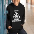 Caution Slippery When Reading Book Lover Graphic Youth Hoodie Caution Slippery When Reading Book Lover Graphic Youth Hoodie