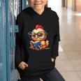 Chicken Reading a Book Farm Animal Chick Graphic Youth Hoodie Chicken Reading a Book Farm Animal Chick Graphic Youth Hoodie