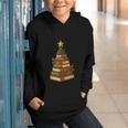 Christmas Book Tree Bookshelf Holiday For Readers Librarians Graphic Youth Hoodie