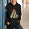 Christmas Book Tree Coquette Bow Xmas Reading Librarian Girl Graphic Youth Hoodie