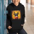 Colorful Sketch Oil Painting Of A Bat Reading Book Graphic Youth Hoodie