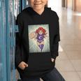The Crimson Crescent 90s Retro Comic Book Superheroine Art Graphic Youth Hoodie The Crimson Crescent 90s Retro Comic Book Superheroine Art Graphic Youth Hoodie