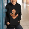 Cute Bookworm Worm Reading Book Glasses Nerdy Graphic Youth Hoodie