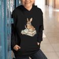 Cute Bunny Reading Book Glasses Bookworm Graphic Youth Hoodie Cute Bunny Reading Book Glasses Bookworm Graphic Youth Hoodie