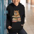 Cute Capybara Reading Books Animal Capybara Bookworms Graphic Youth Hoodie