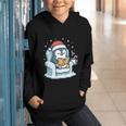 Cute Christmas Penguin Reading Book Cozy Winter Holiday Art Graphic Youth Hoodie