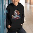 Cute Dog Basset Hound Reading Book Graphic Youth Hoodie Cute Dog Basset Hound Reading Book Graphic Youth Hoodie