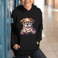 Cute Dog Puppy English Bulldog Reading Book Graphic Youth Hoodie Cute Dog Puppy English Bulldog Reading Book Graphic Youth Hoodie