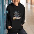 Cute Dragon Books Flower Bookworm Book Lover Graphic Youth Hoodie