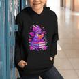 Cute Dragon Reading Books Bookworm Graphic Youth Hoodie