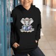 Cute Elephant Reading Universe Book Graphic Youth Hoodie Cute Elephant Reading Universe Book Graphic Youth Hoodie