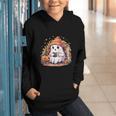 Cute Ghost Drinking Coffee Halloween Reading Book Retro Graphic Youth Hoodie Cute Ghost Drinking Coffee Halloween Reading Book Retro Graphic Youth Hoodie