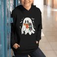 Cute Ghost Reading Book Spooky Season Halloween Costume Kids Graphic Youth Hoodie