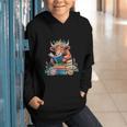 Cute Highland Cow Reading Book Baby Cow Bookworm Graphic Youth Hoodie
