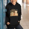 Cute Kawaii Cat Books Flowers Graphic Youth Hoodie