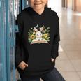 Cute Rabbit And Book Women Girls Reading Book Rabbit Lover Graphic Youth Hoodie