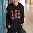 Cute Reading Hearts Valentine Day Book Lover Teacher Student Graphic Youth Hoodie