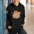 Cute Squirrel Reading A Book Lovers Anime Kawaii Women Kids Graphic Youth Hoodie
