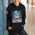 Deer Reads Book Women Girls Reindeer Graphic Youth Hoodie Deer Reads Book Women Girls Reindeer Graphic Youth Hoodie
