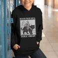 Defend Your Local Library Knight Cat Rider Book Lover Graphic Youth Hoodie