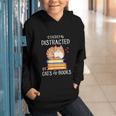 Easily Distracted By Cats And Books Reading Lover Bookish Graphic Youth Hoodie