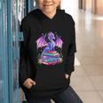Fantasy Dragon Reading Books Bookworm Graphic Youth Hoodie