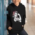 Female Librarian Rosie Riveter Book Guardian Woman Graphic Youth Hoodie