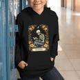 Floral Tarot Card The Reader Skeleton Reading Book Graphic Youth Hoodie Floral Tarot Card The Reader Skeleton Reading Book Graphic Youth Hoodie