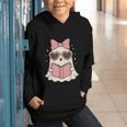 Ghost Reading Book Halloween Cat Lover Graphic Youth Hoodie